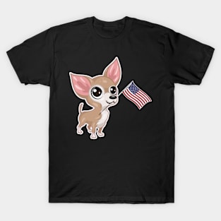 American Flag Chihuahua Dog Love T-Shirt